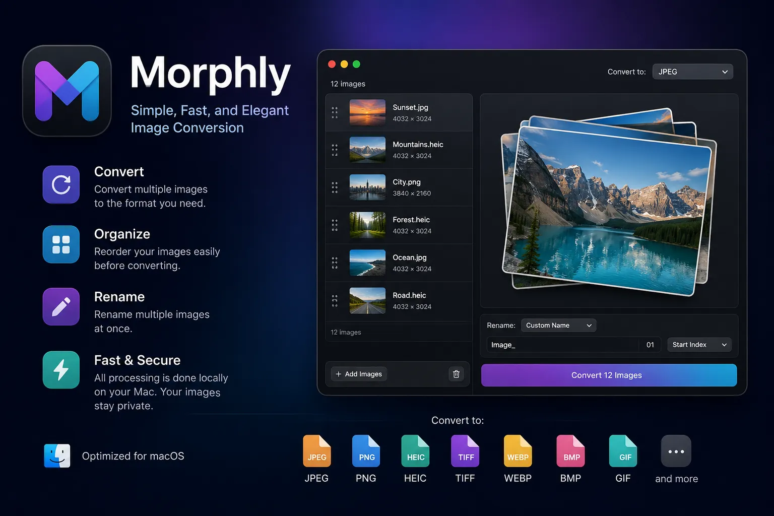 Morphly - Simple, Fast, and Elegant Image Conversion